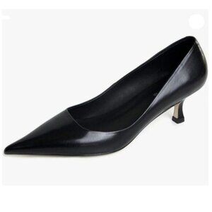 FSJ Black Pointed Toe Heels